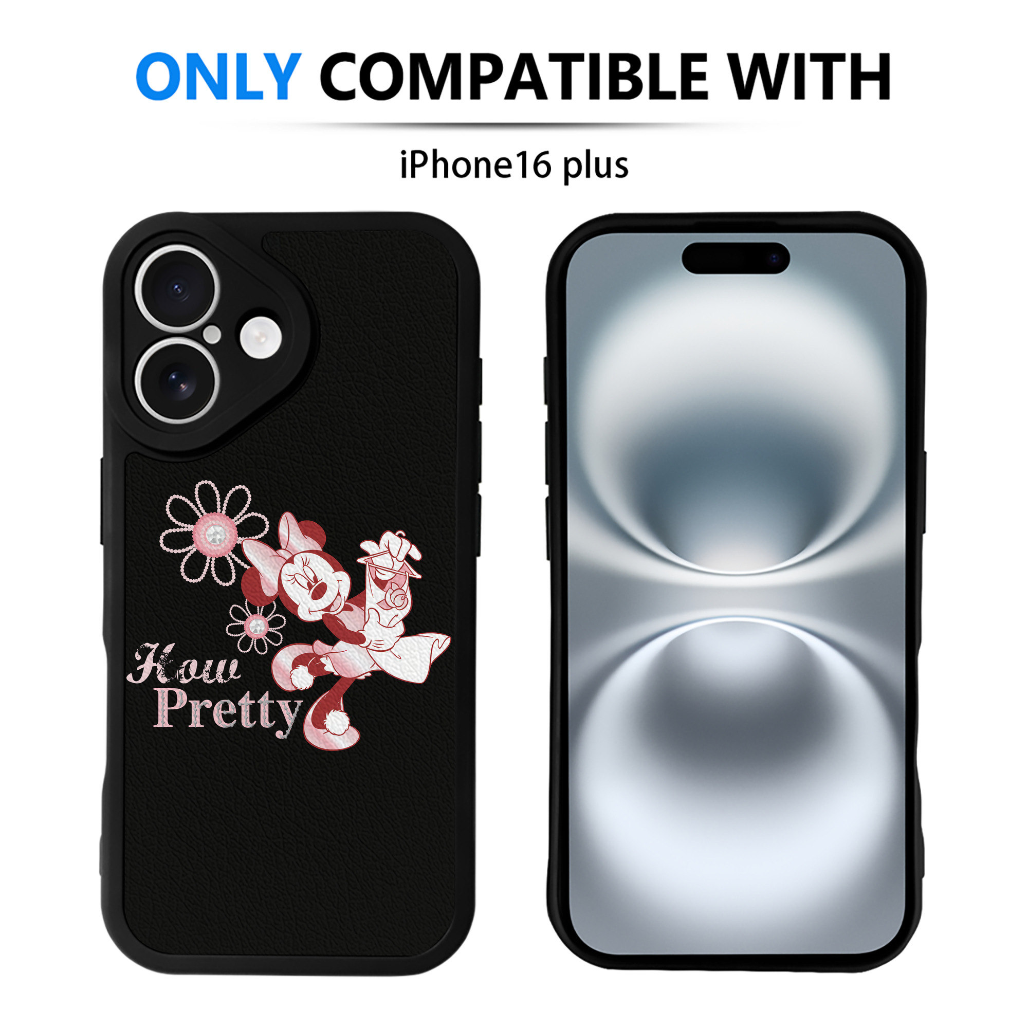 （画像用） ミッキーマウス Mickey Mouse 【iPhone 16シリーズ対応】シリコンスマホケース（レザー調） 材質：シリコン
